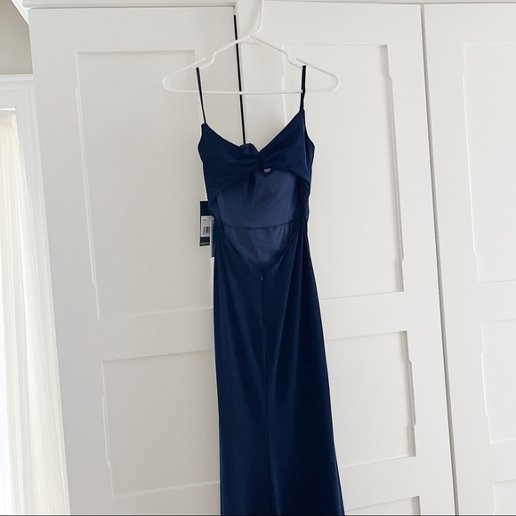 La Femme Gown High Slit Jersey Ruched Dress NWT - Picture 8 of 10